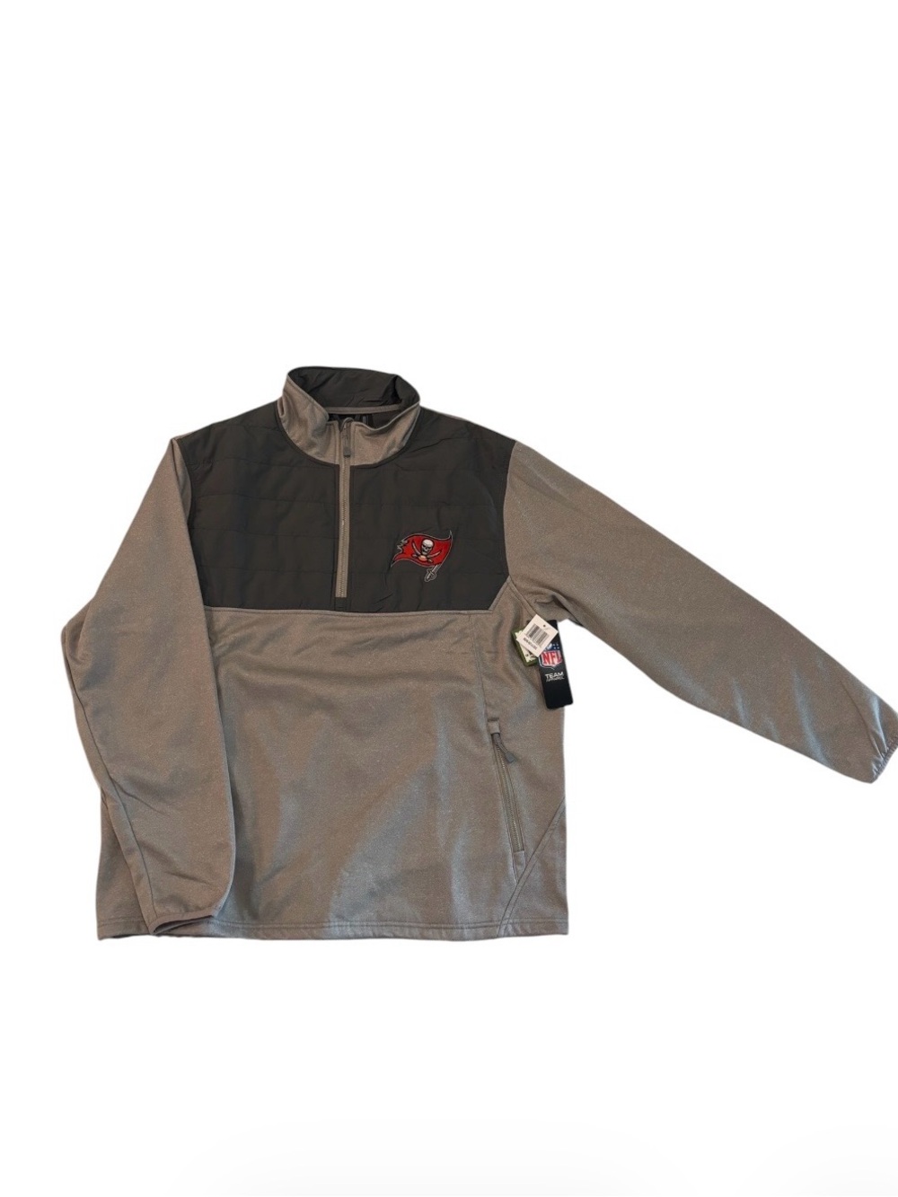 NWT Men’s Dunbrooke Tampa Bay Buccaneers Gray & Black Quarter-Zip Pullover